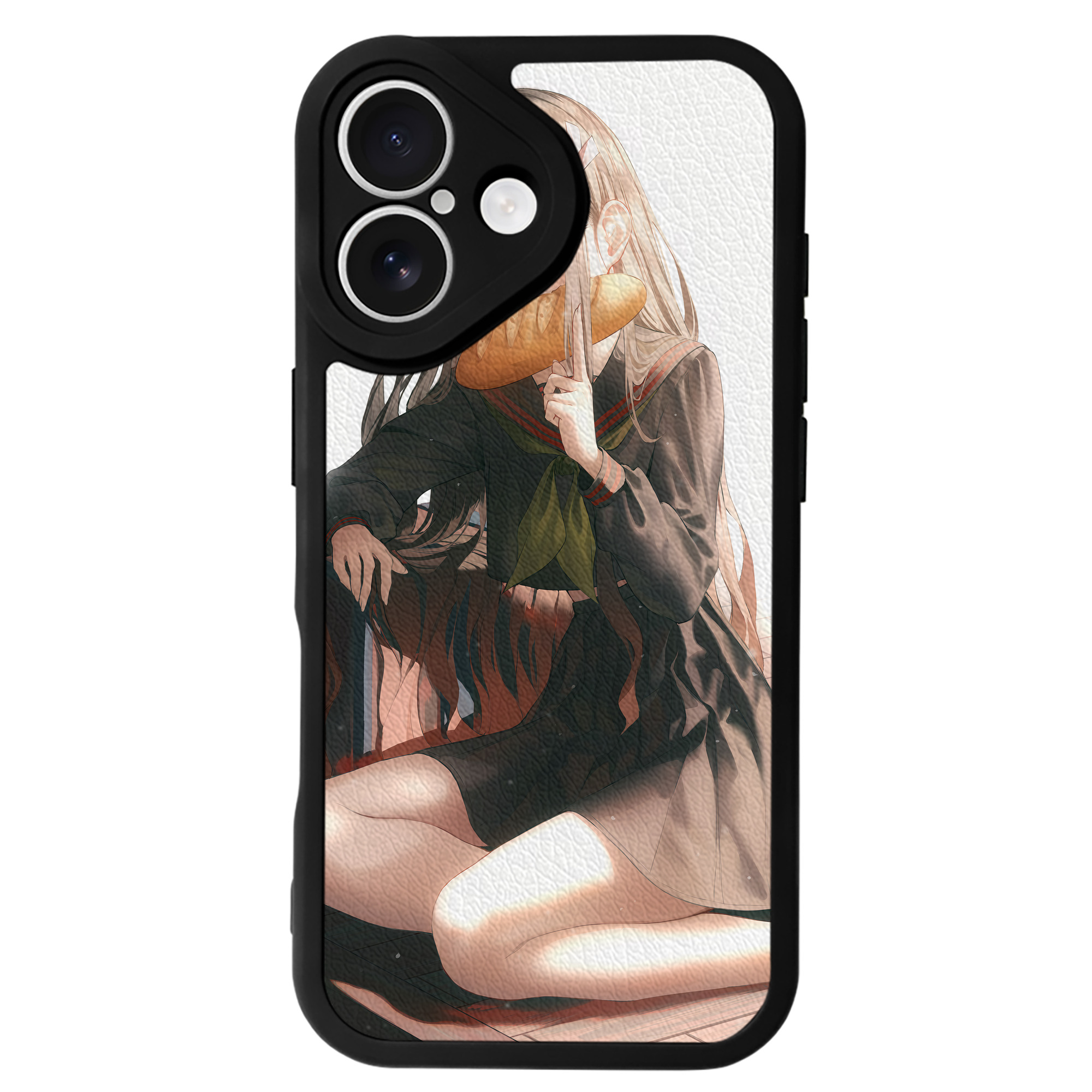 （画像用） 鬼滅の刃（きめつのやいば）竈門 禰󠄀豆子／かまど ねずこ Kamado Nezuko 【iPhone 16シリーズ対応】シリコンスマホケース（レザー調） 材質：シリコン